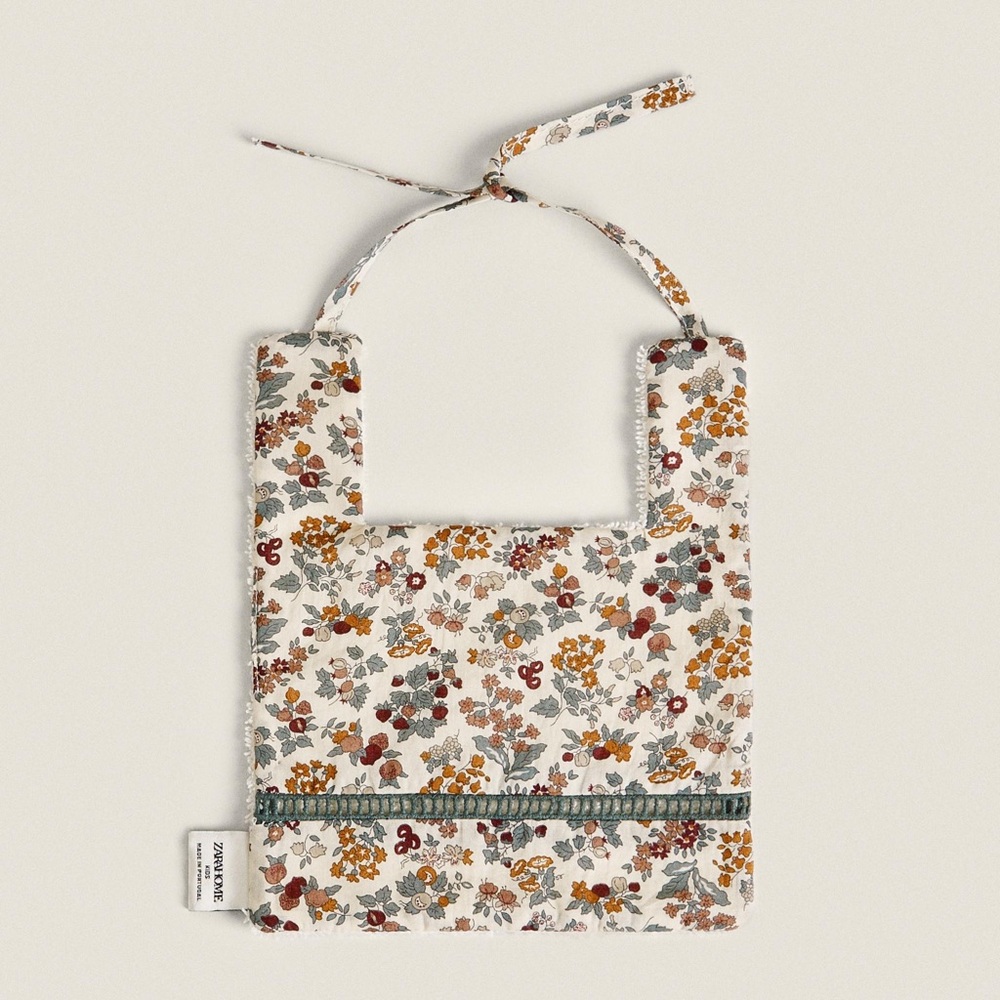 Zara Floral Bib in White, Mustard, Rust, Sage